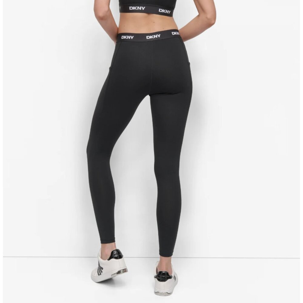 DKNY / Cropped Mid Rise Logo Waist Legging - Picture 2 of 8